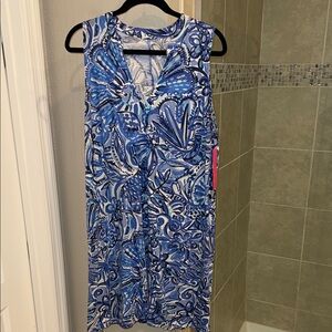 Lilly Pulitzer Emile Sleeveless Dress Iris Blue Zanzibar Zoo Size XL New w/ Tag